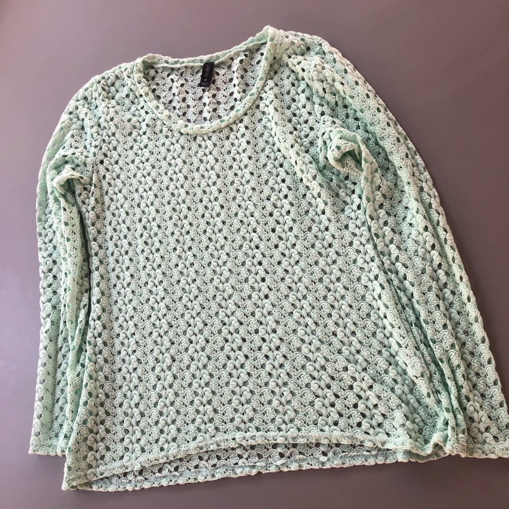 Green Blue Nollie Cotton Blend Sweater Junior M